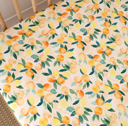 Snuggle Hunny Sunny Citrus Fitted Cot Sheet