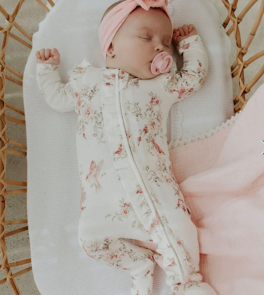 Confetti Kidz Rose Garden Bamboo Zipsuit