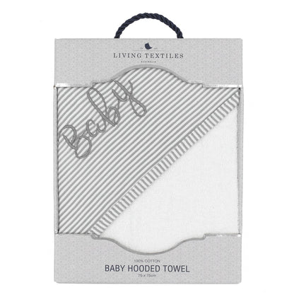 Hooded Towel Grey Stripe