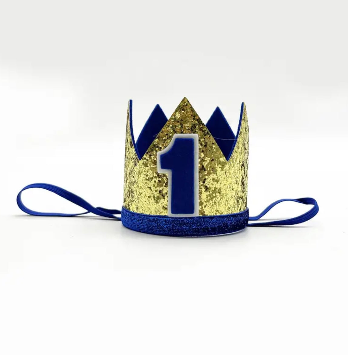 1st Birthday Crown Hat Blue