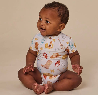 Snuggle Hunny Cowboys Short Sleeve Bodysuit
