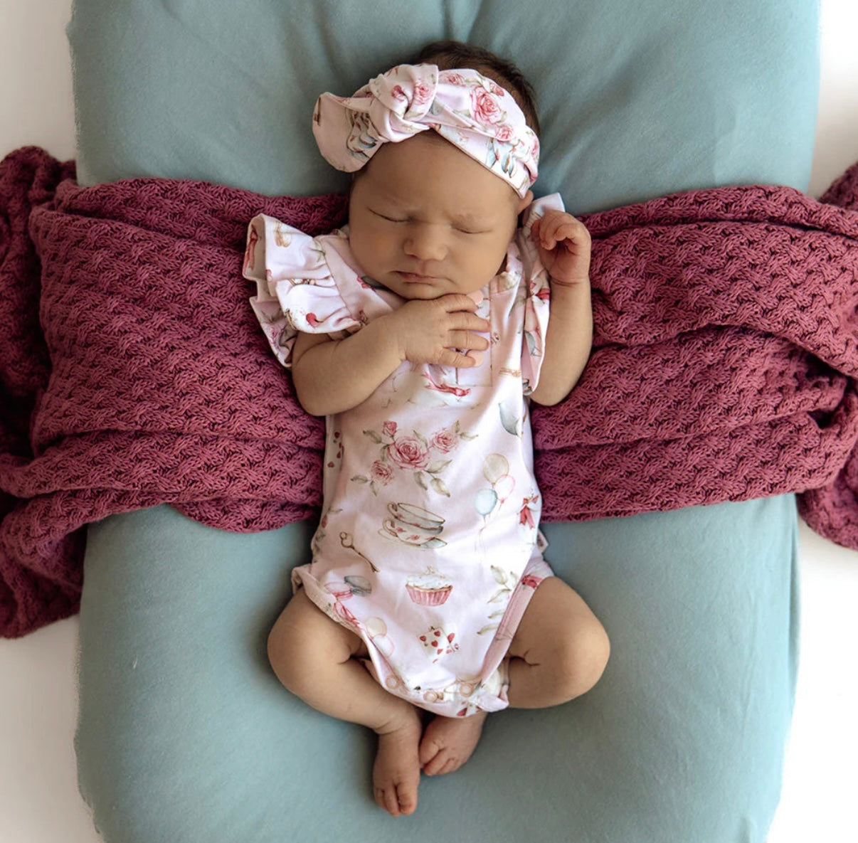 Snuggle Hunny Alice’s Tea Party Short Sleeve Bodysuit