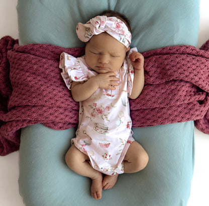 Snuggle Hunny Alice’s Tea Party Short Sleeve Bodysuit