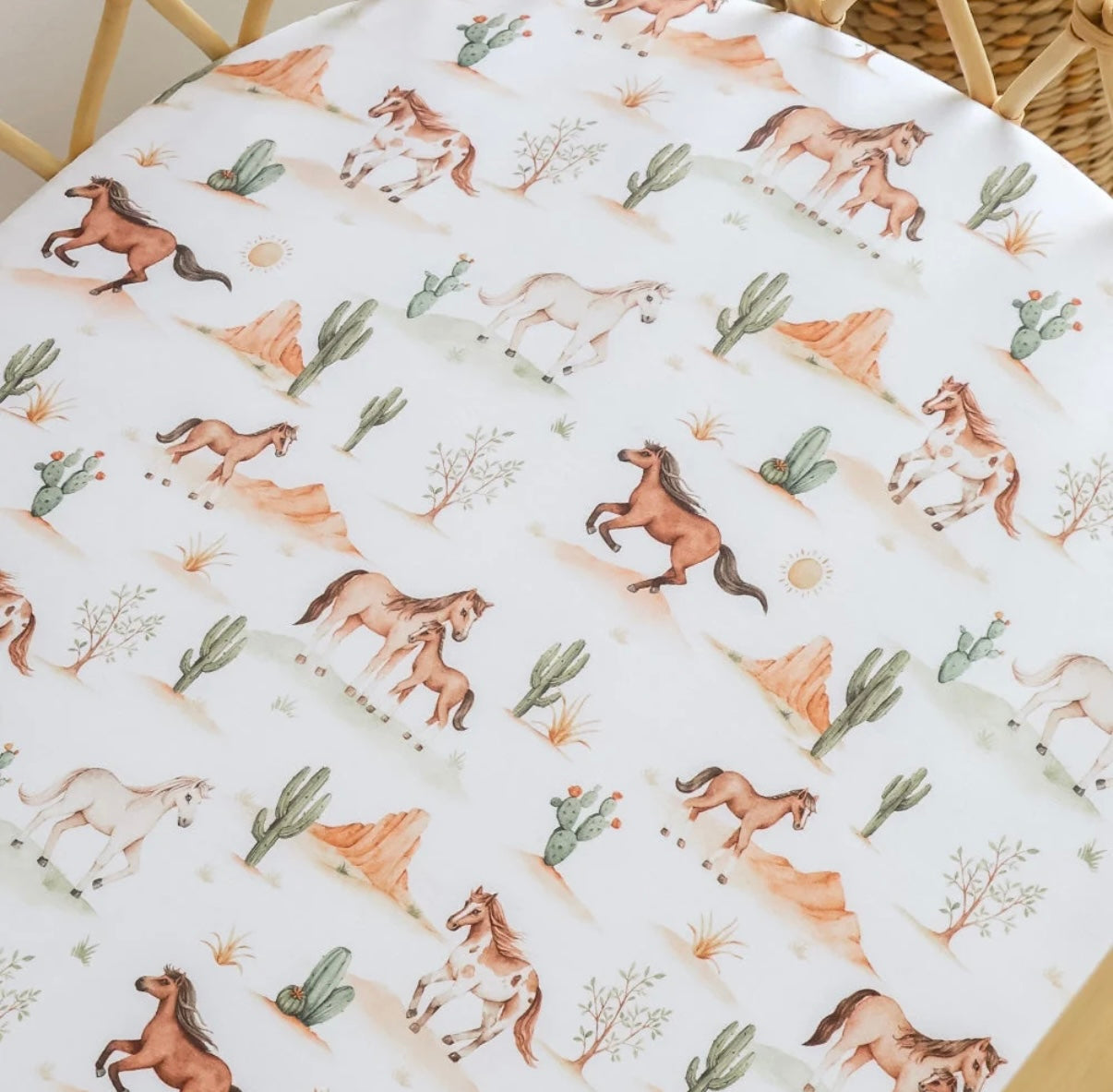 Snuggle Hunny Wild Horses Bassinet / Change Pad Cover