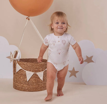 Snuggle Hunny Up & Away Short Sleeve Bodysuit