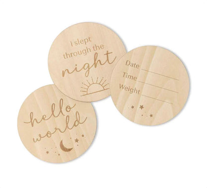 Snuggle Hunny Sun & Moon Wooden Milestone Cards