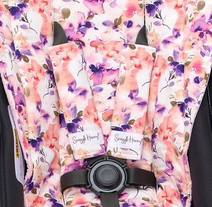 Snuggle Hunny Blushing Beauty  Universal Reversible Pram Strap Covers
