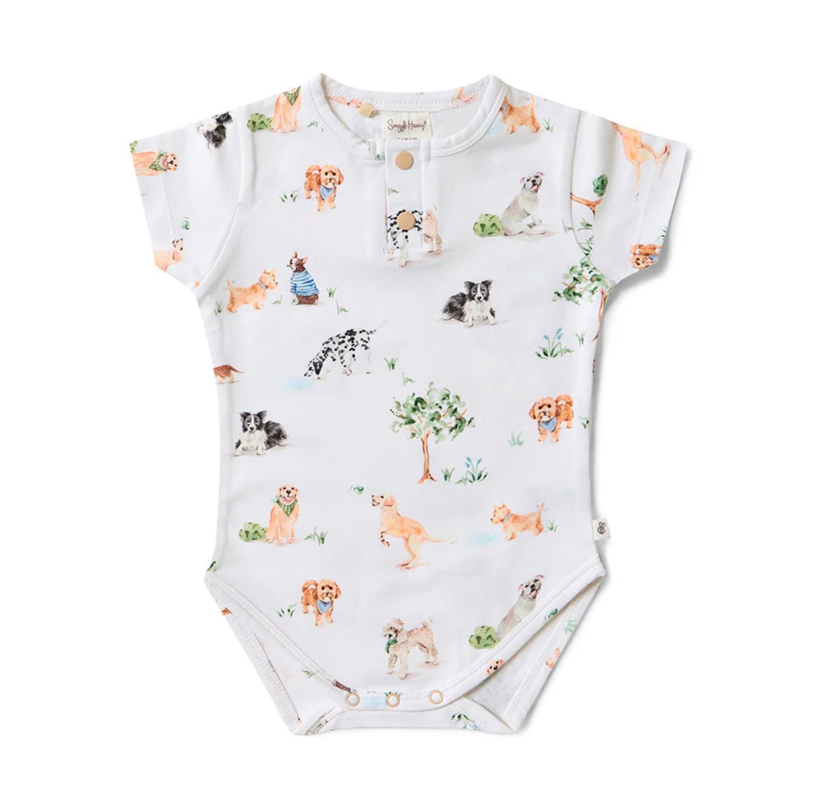 Snuggle Hunny Dog Park Short Sleeve Bodysuit