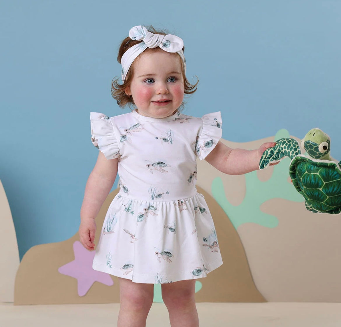 Snuggle Hunny Turtle Short Sleeve Dress