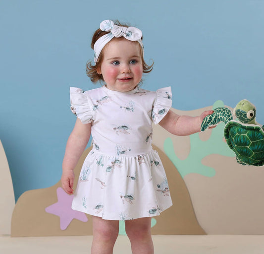 Snuggle Hunny Turtle Short Sleeve Dress