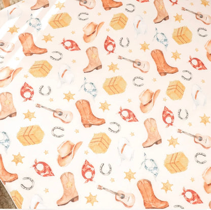 Snuggle Hunny Cowboys Fitted Cot Sheet