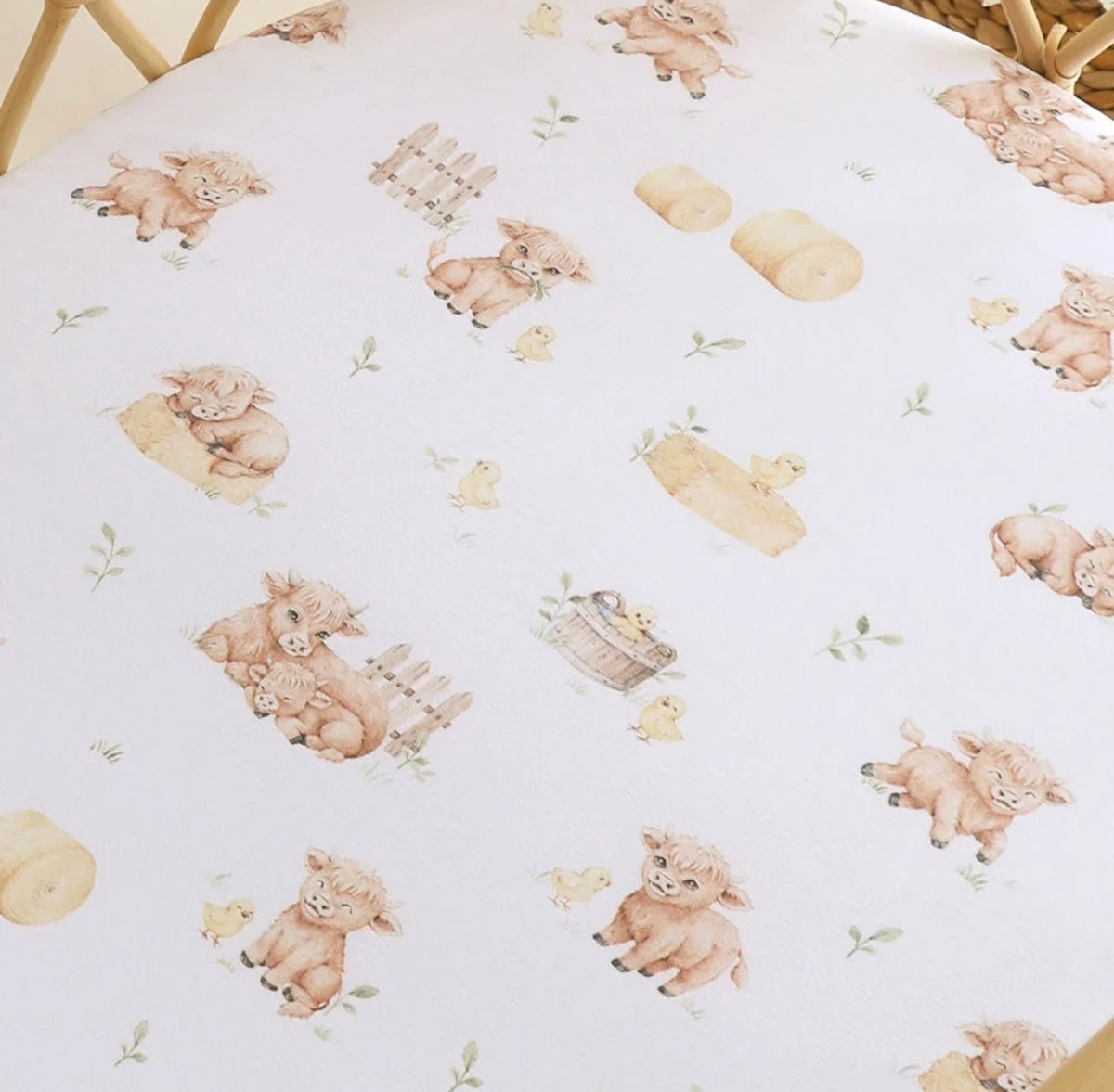 Snuggle Hunny Highland Cows Bassinet / Change Pad Cover