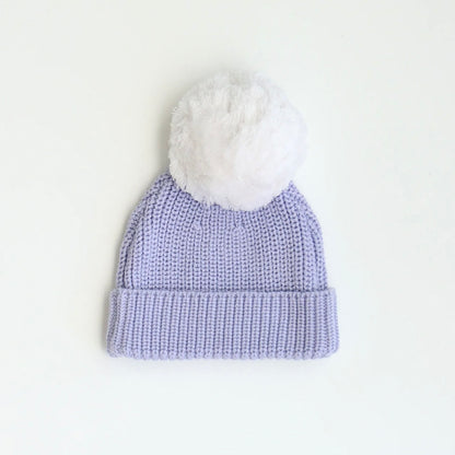 Thea With Love Knitted Baby Beanie Lavender