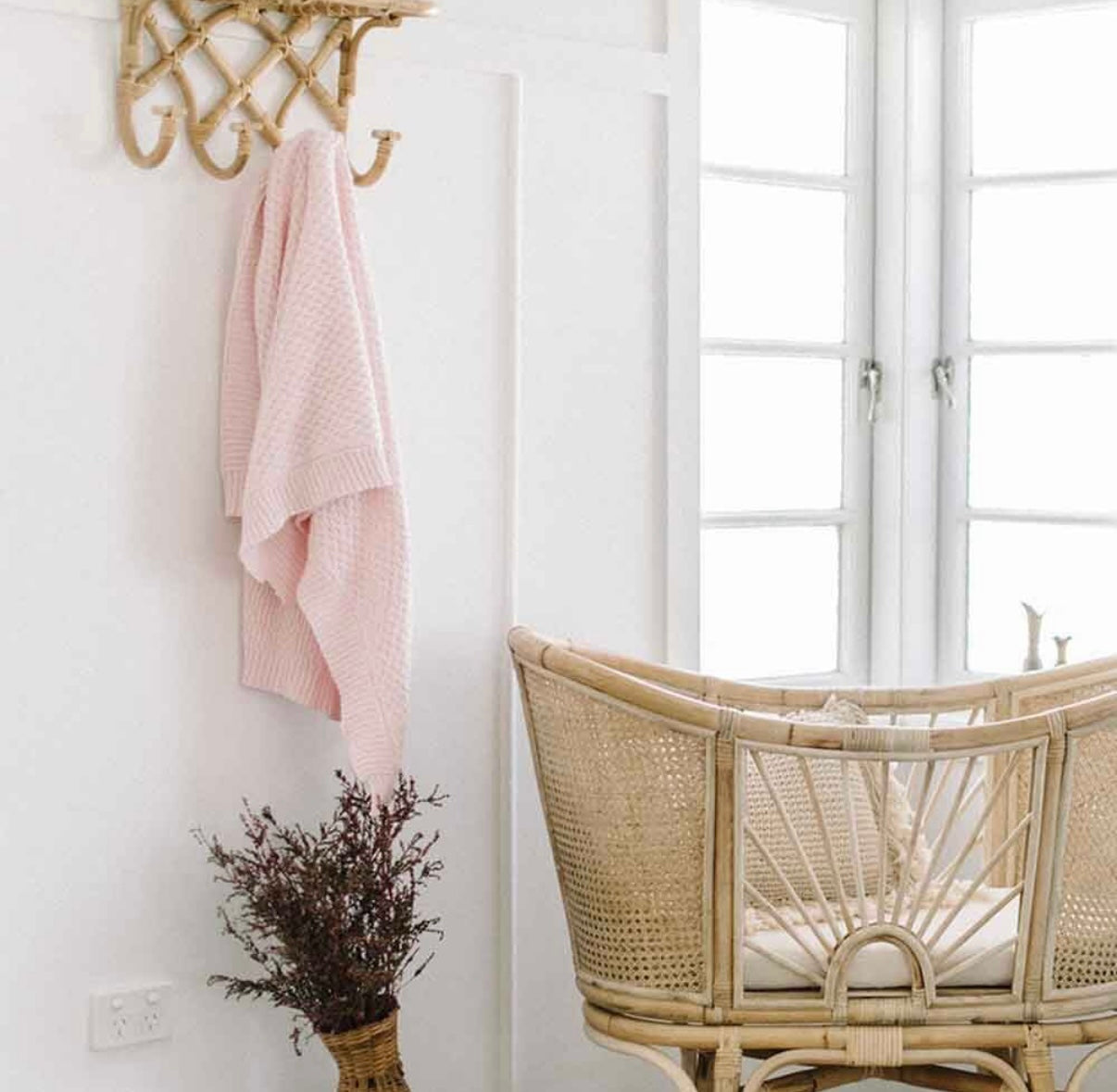 Snuggle Hunny Blush Pink Diamond Knit Baby Blanket