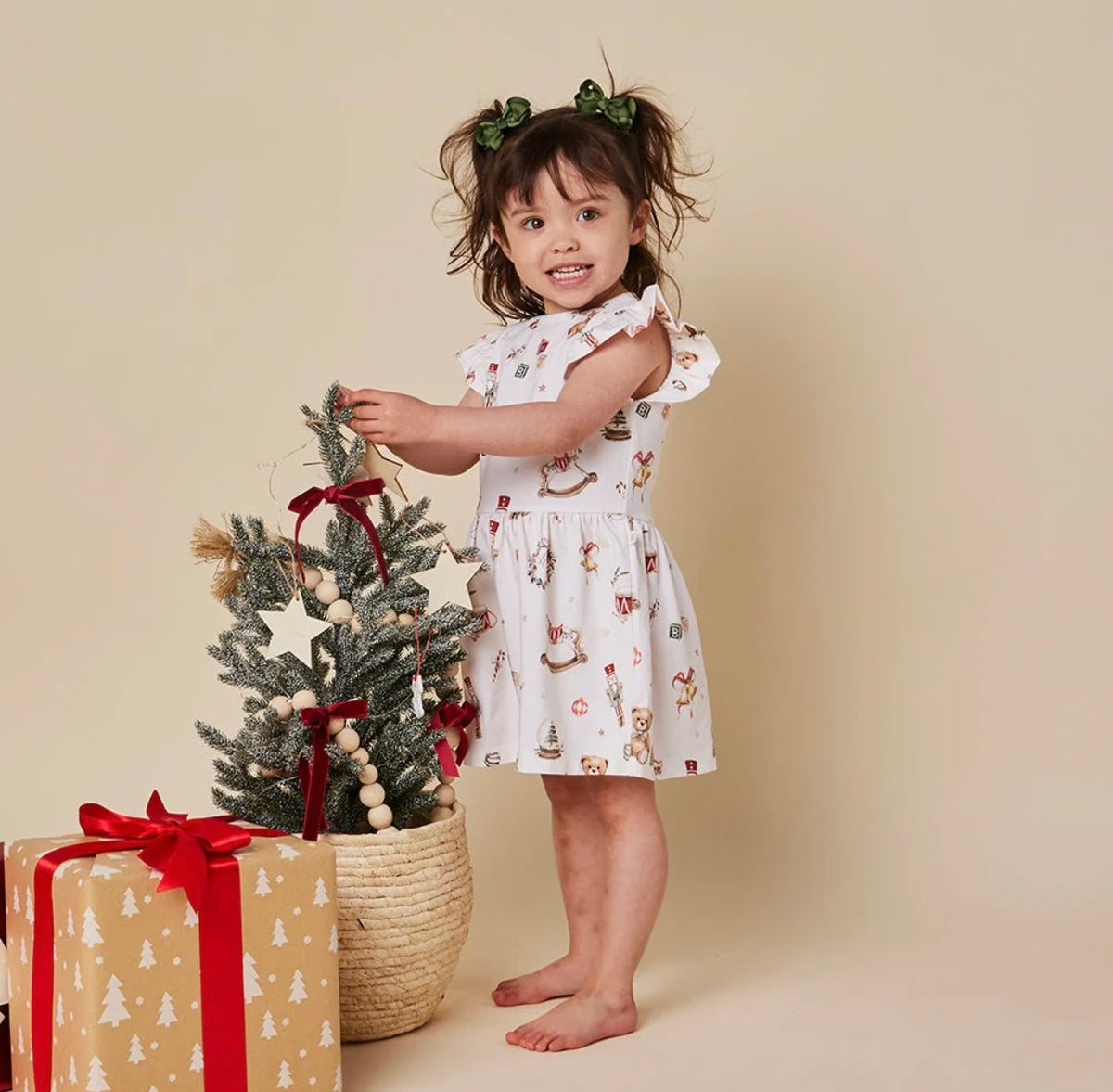 Snuggle Hunny Santa's Toy Shop Short Sleeve Dress
