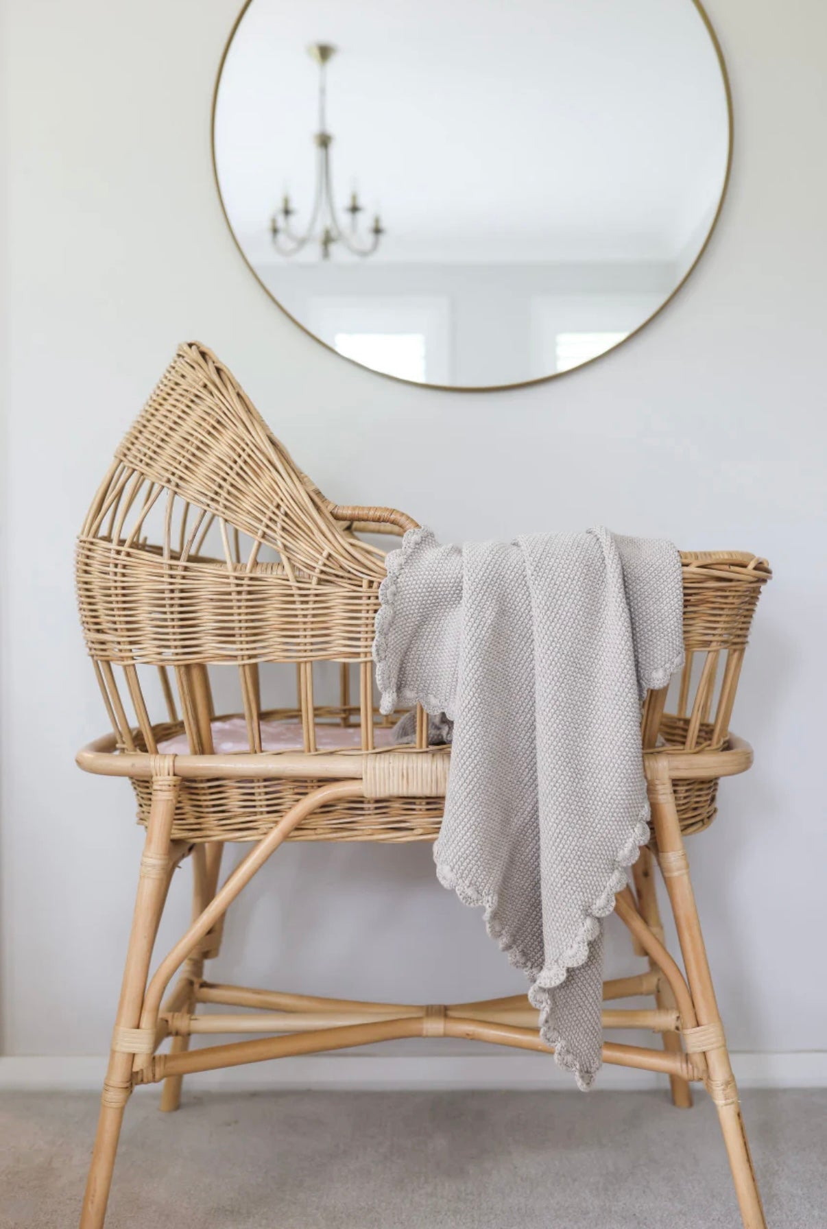 Alimrose Mini Moss Stitch Baby Blanket Latte