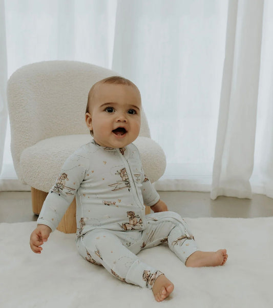 Confetti Kidz Aviator Teddy Bamboo Zipsuit
