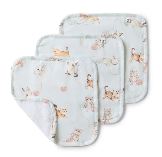 Snuggle Hunny Kittens Wash Cloths 3 Pack