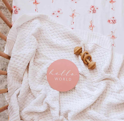 Snuggle Hunny White Diamond Knit Baby Blanket