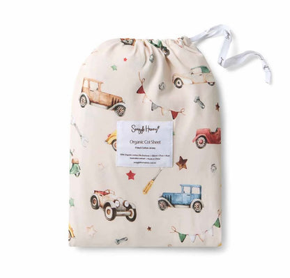 Snuggle Hunny Vintage Cars Fitted Cot Sheet