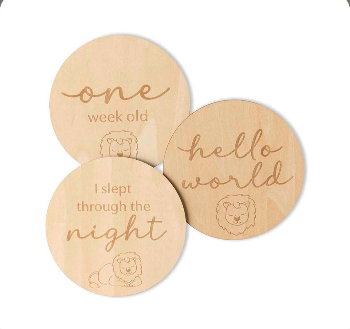 Snuggle Hunny Lion Wooden Milestone Cards