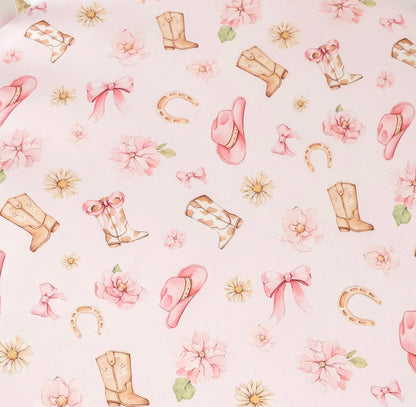 Snuggle Hunny Boots & Bows Fitted Cot Sheet