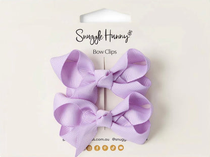 Snuggle Hunny Soft Violet Piggy Tail Hair Clip Bows