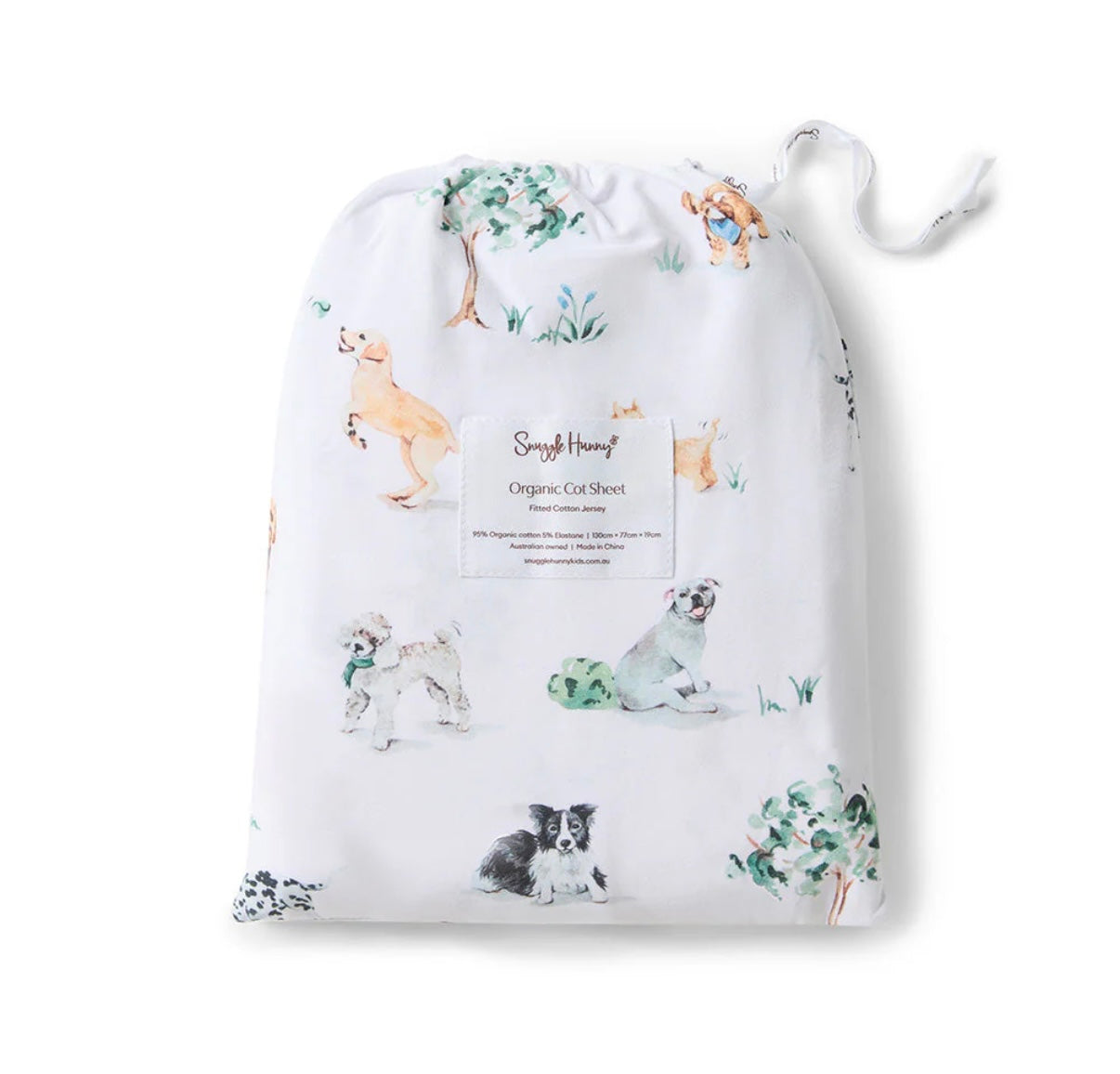 Snuggle Hunny Fitted Cot Sheet Dog Park