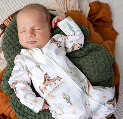 Snuggle Hunny Wild Horses Snugglesuit Convertible Romper