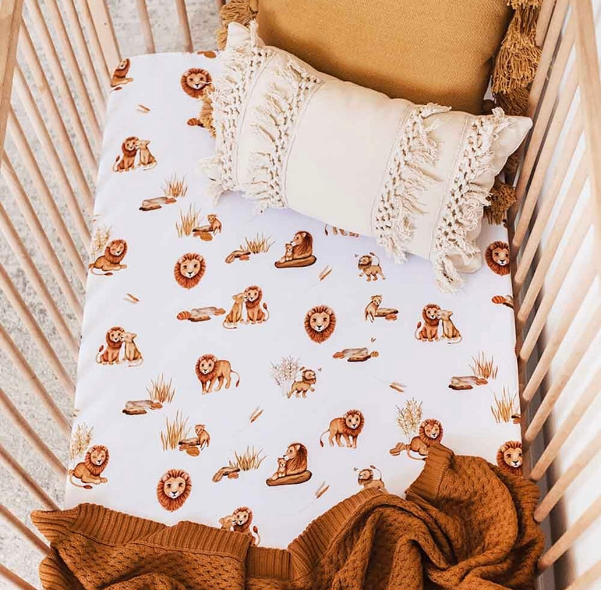 Snuggle Hunny Fitted Cot Sheet Lion