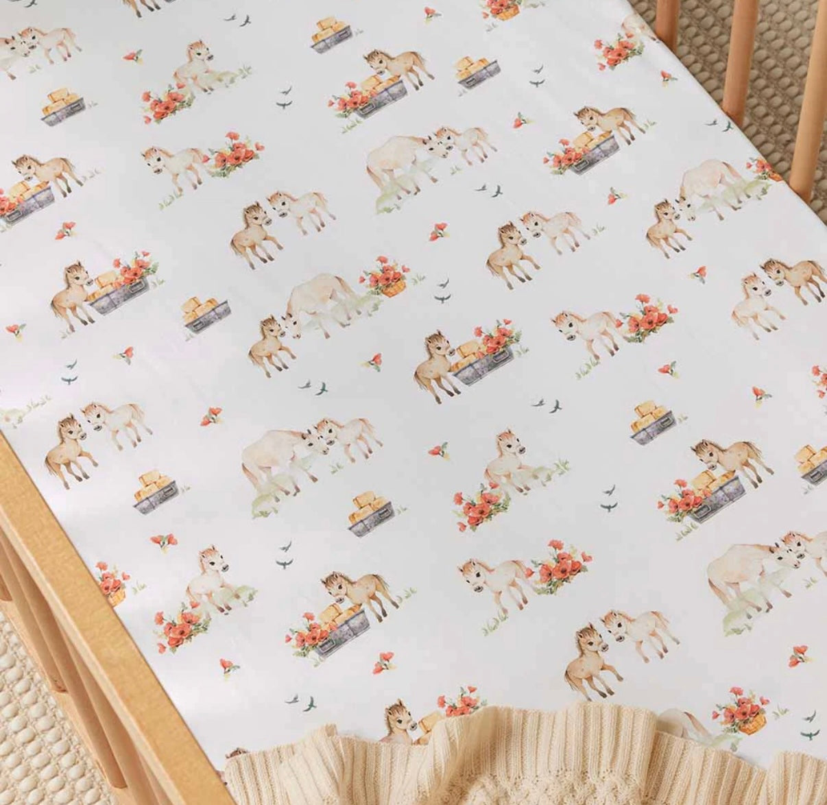 Snuggle Hunny Fitted Cot Sheet Pony Pals