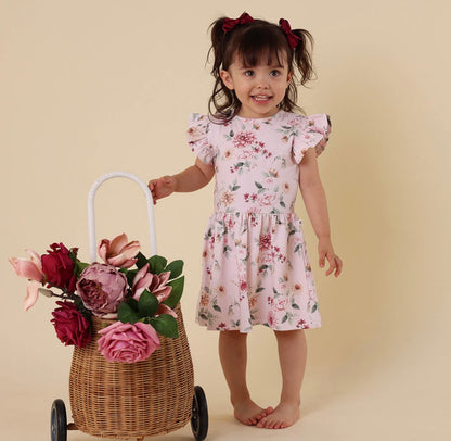 Snuggle Hunny Birds & Blooms Short Sleeve Dress
