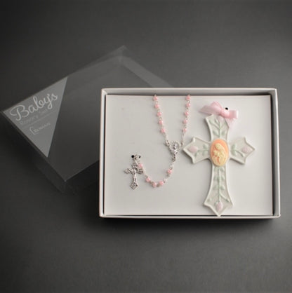 Roman Giftware Baby Girl Rosary & Cross Set