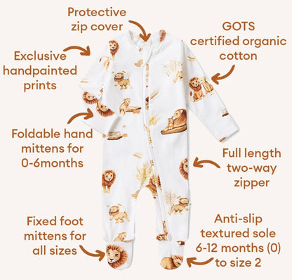 Snuggle Hunny Lion Snuggle Sleepsuit Zip Footie
