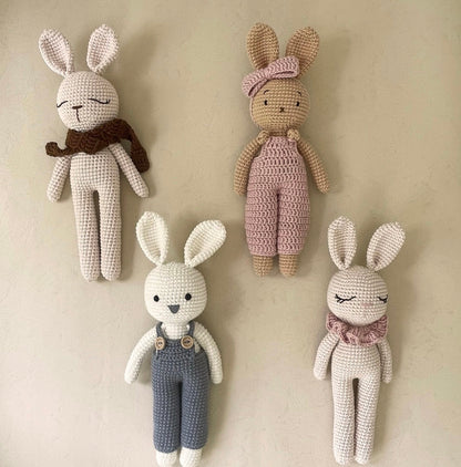 Zao & Co Amigurumi Crochet Bunny Pink Collar