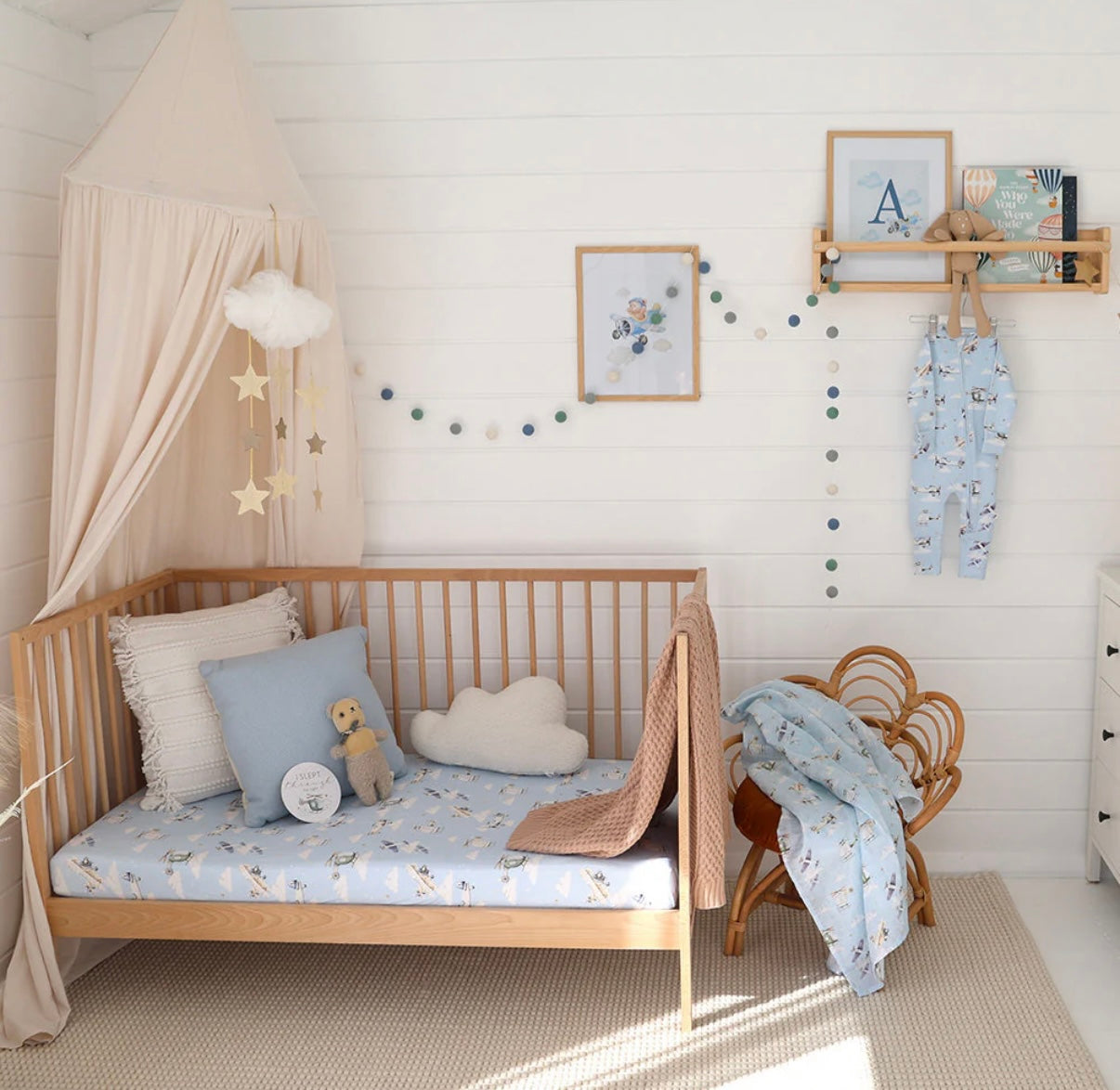 Snuggle Hunny Taking Flight Fitted Cot Sheet