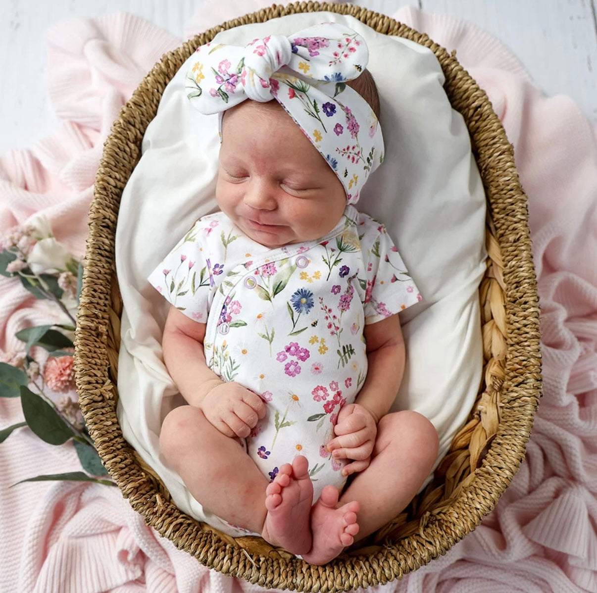Snuggle Hunny Gracie Short Sleeve Kimono Bodysuit