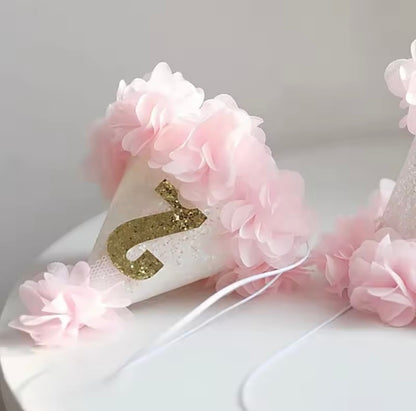 2nd Birthday Hat Pink Floral