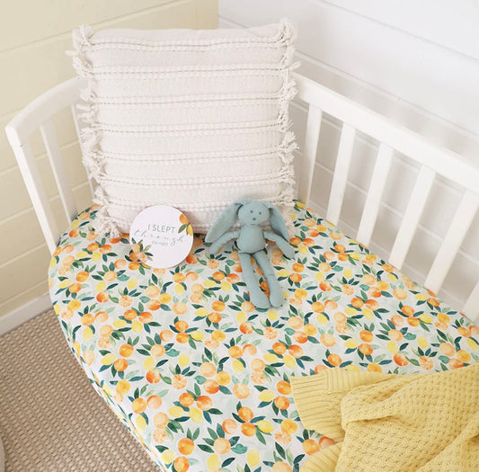 Snuggle Hunny Citrus Squeeze Fitted Cot Sheet