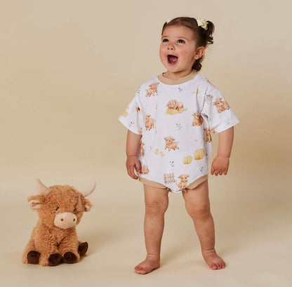 Snuggle Hunny Highland Cows Oversized Romper