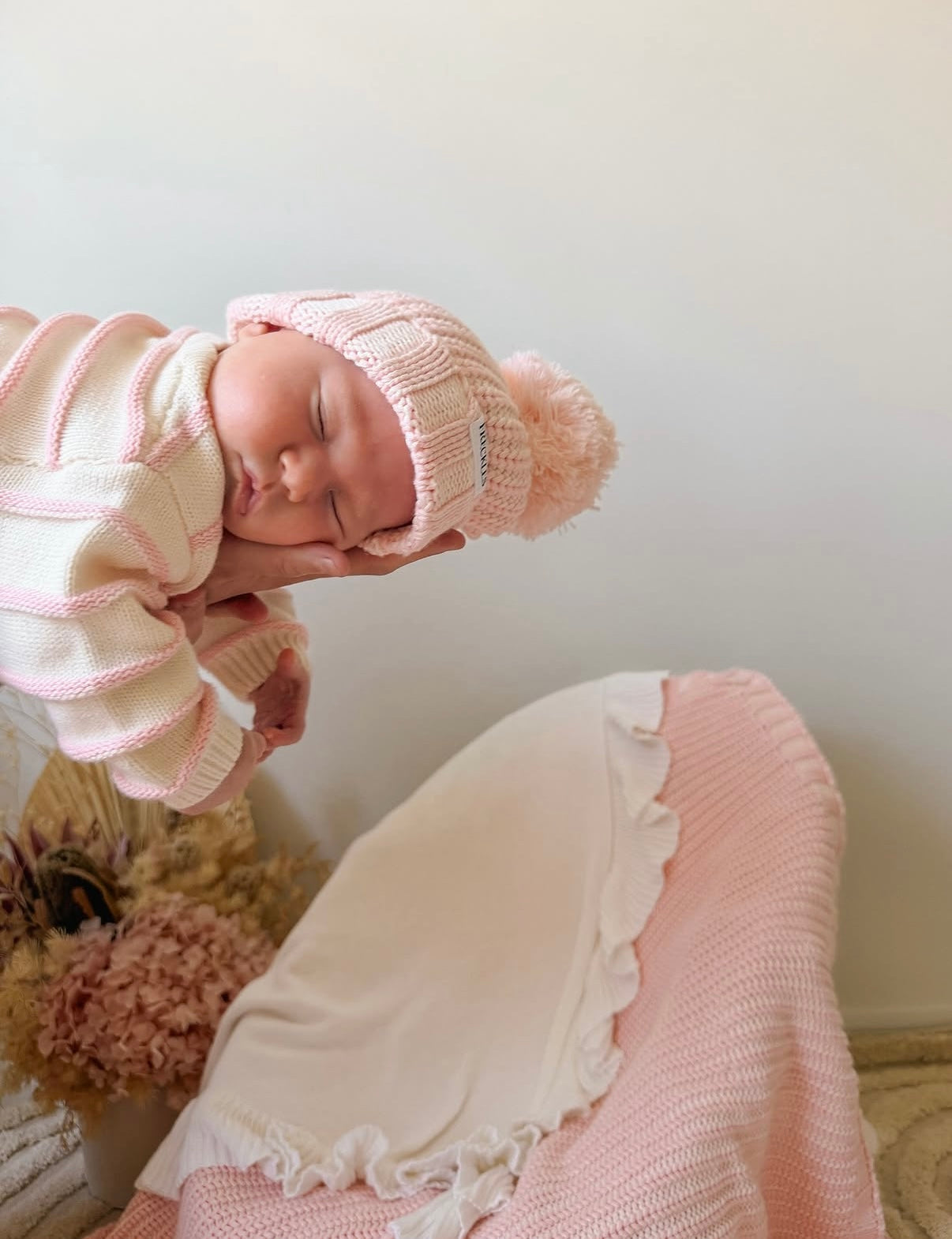 Freckles The Label Chunky Cotton Beanie Sweetpea