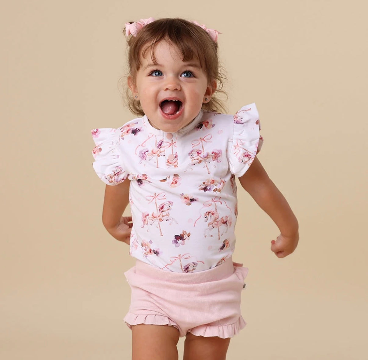 Snuggle Hunny Carousel Short Sleeve Bodysuit