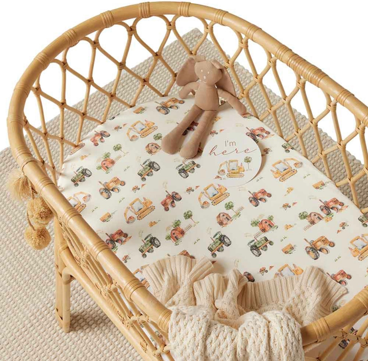 Snuggle Hunny Diggers & Tractors Bassinet / Change Pad Cover