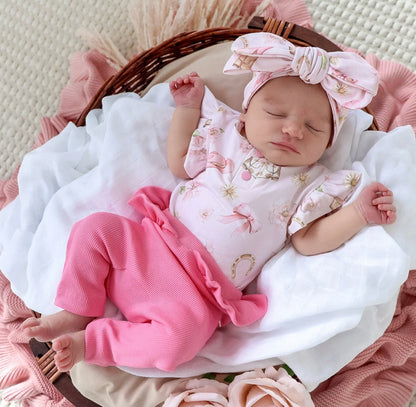 Snuggle Hunny Boots & Bows Short Sleeve Bodysuit