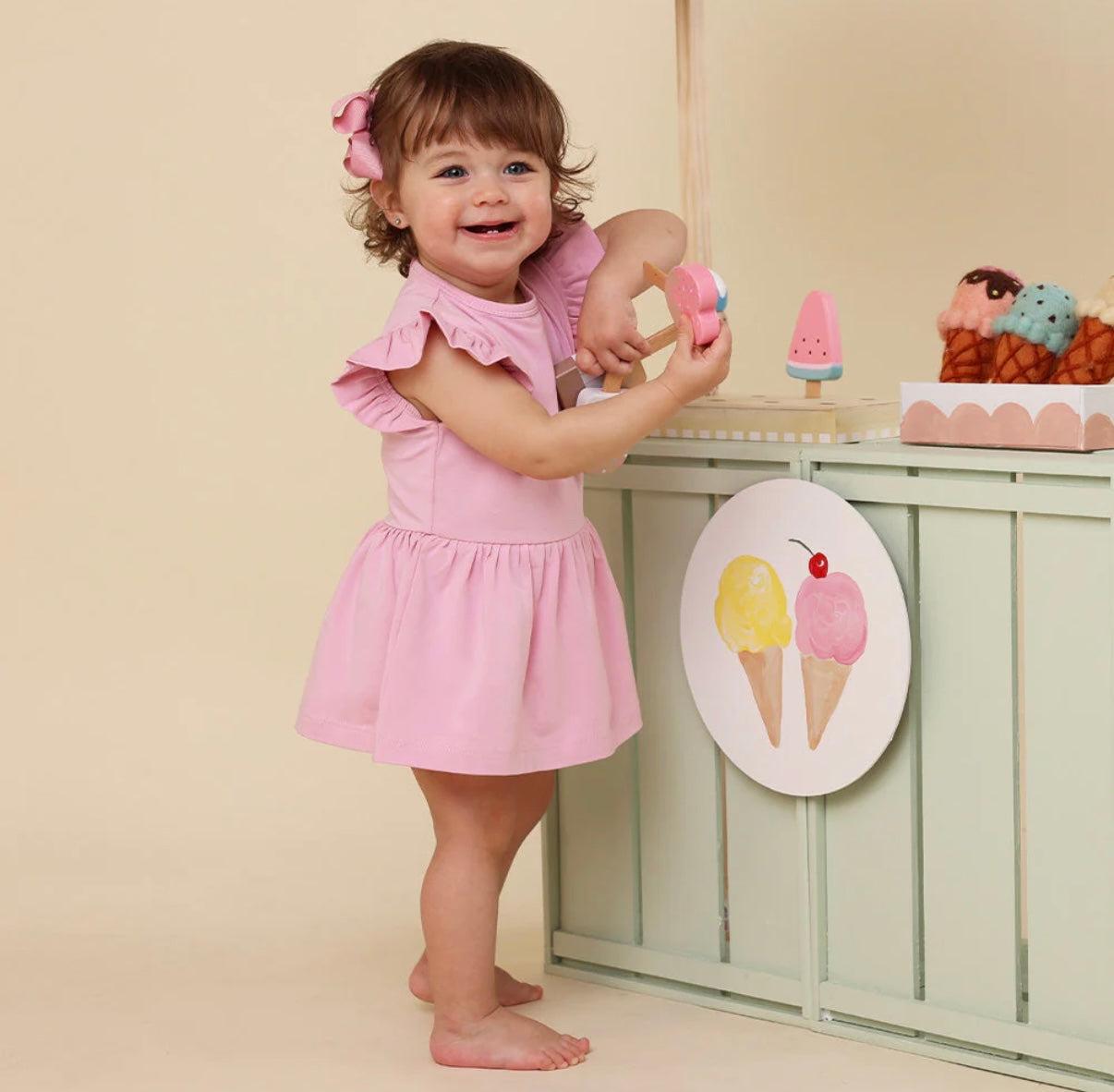 Snuggle Hunny Bubblegum Short Sleeve Dress