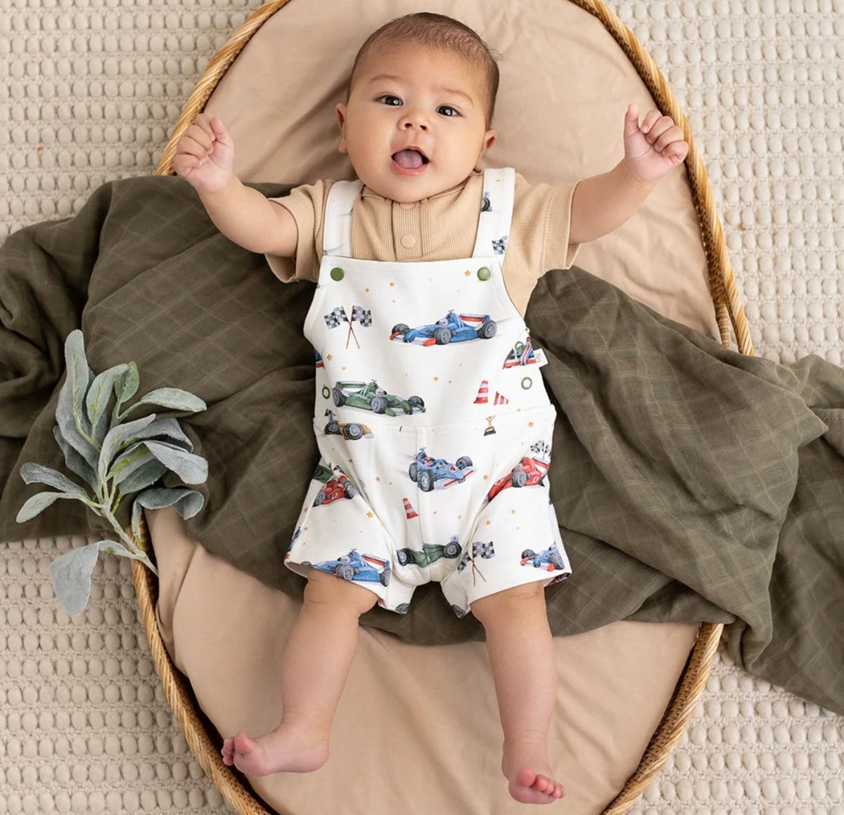 Snuggle Hunny Little Racers Snuggle Overall Shorts