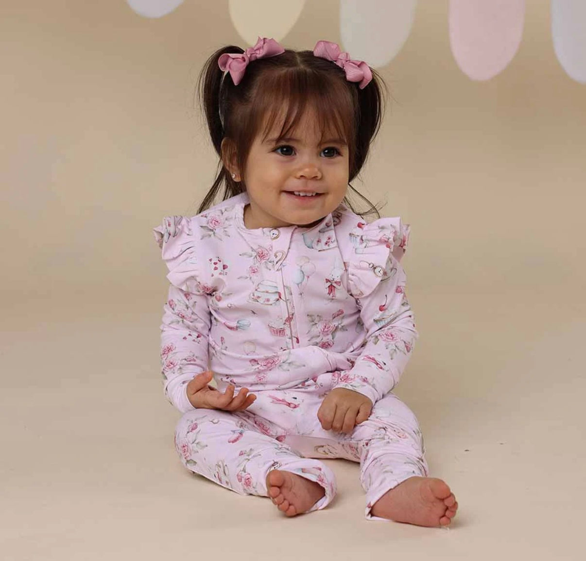 Snuggle Hunny Alice’s Tea Party Snugglesuit Convertible Romper