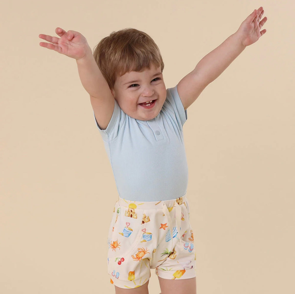 Snuggle Hunny Baby Blue Short Sleeve Bodysuit