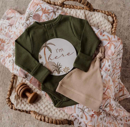 Snuggle Hunny Olive Long Sleeve Bodysuit
