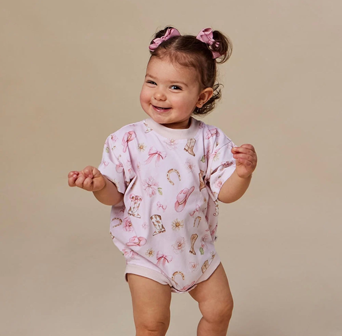 Snuggle Hunny Boots & Bows Oversized Romper